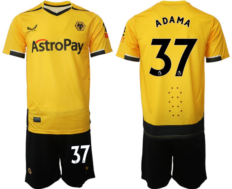 Men 2022-2023 Club Wolverhampton Wanderers home yellow #37 Soccer Jersey